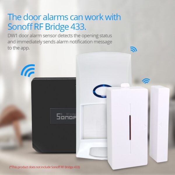 SONOFF 433MHZ RF Bridge Wifi Door Window Motion Sensor DW1 Wireless Detector PIR2 433 Alarm Remote Smart Home Security System