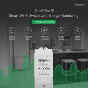 Sonoff Pow R2 16A 3500W Wifi Smart Switch Higher Accuracy Power Consumption Measure Monitor Current Energy Usage Work With Alexa