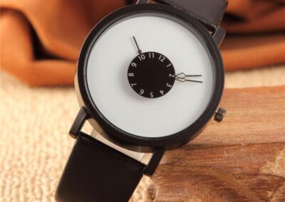 3Colors Fashion PU Leather Alloy Quartz Students Couple Watch Wristwatch