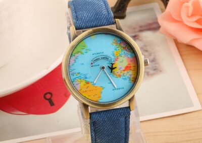 luxury brand Classic bronze aircraft map rotating men's women's watch belt quartz clock bracelet dw mk couple gifts for men